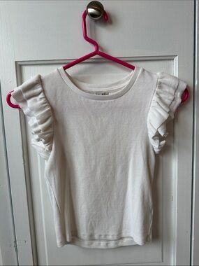 Habitual Kids White Ruffle Sleeve Top size 10